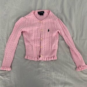 Ralph Lauren Pink Cable Knit Cardigan